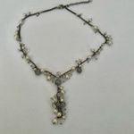 Faux pearl silver tone beaded cluster necklace Photo 2