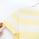 A.P.C. White Yellow Cotton Striped Dolphin Heart Logo Graphic Tee Photo 5