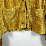 NWT Baevely Crushed Velvet Button Front Cardigan Top Gold Mustard Size S Cozy Size L Photo 2