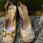 Gucci  Horsebit Mid Heel Slingback Pump Size 35 Skin Rose Photo 3
