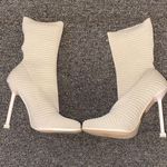 EGO  Womens Square Toe Textured Stiletto Ankle Sock Booties Nude  US SIZE 6 Photo 6