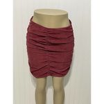 ZARA Draped Corduroy Ruched Mini Skirt Dusty Burgundy Red Women’s Size Medium Photo 10