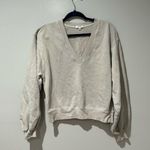 AGOLDE ÁGolde V Neck Balloon Sleeve Sweatshirt Size Medium Color is Gray Photo 1