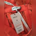 House Of CB Orange B/Erina Lace High Waisted Knee Length Pencil Skirt Medium Photo 3