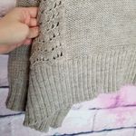 American Eagle OUTFITTERS TAUPE METALLIC WOVEN HEAVY KNIT WOOL OPEN CARDIGAN S Photo 7