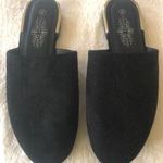 Black Suede Slides Silver Size 7.5 Photo 0