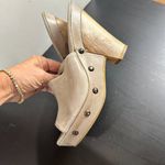 ELIZABETH STUART Studded Neutral Leather Platform Heels Sandals Wood Size 39 Tan Photo 8