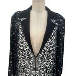 Misook  Black-Multi Abstract Pattern Mid-Length Knit Blazer Jacket Plus Size 0X‎ Photo 1