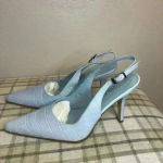 Coup D'etat leather classy‎ Blue Crocodile Women's Heels/Sandals Size 6 Photo 2