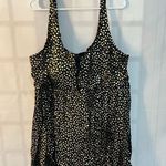 Swim365 Black Gold Spotted Adjustable Strap Mesh Trim Swim Top Dress Size 26 Photo 1