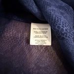 Joie  Navy 100% Silk‎ Blouse Large | Sheer Snakeskin Print Long Sleeve Top Photo 4