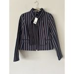 Banana Republic  Bow Neck Navy Red Striped Blazer Jacket Size 4 Preppy Workwear Photo 1