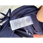 Athleta High Neck Keyhole Swim Bikini Top Size XL Navy Blue Tie Back Cups Photo 9