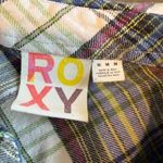 Roxy  Plaid Dress‎ Womens Medium Blue Green 3/4 Sleeve Casual Shirt Dress Photo 2