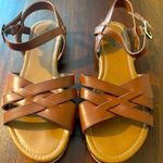 Arizona Jeans  Co. Tan Brown Women's 9.5 Strappy Ankle Strap Flat Sandals Photo 0