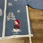 Designer Originals Studio Joy Christmas Holiday Snowman Sweater Women Large Wool Blue Photo 6