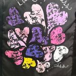 Vera Wang large Black Quilted Travel Bag with Colorful Heart Design Photo 1