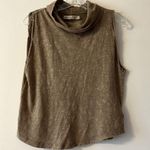 We The Free Free People  Cowl Neck Tank Top Slouchy Boho Brown Tan Distress Boxy Photo 2