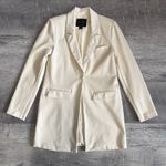 Sanctuary Mid City Blazer Long Jacket Womens XS Cream Single Button Career Chic Photo 0