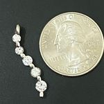 Sterling Silver Vintage Signed 925 Journey Clear Cubic Zirconia CZ Drop Pendant Photo 4