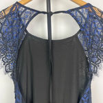 For Love & Lemons For Love‎ & Lemons Black Blue Lave Lyla Open Back Short Sleeve Mini Dress Photo 9