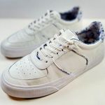 Reformation  Harlow Womens Shoes White Leather Floral Casual Sneakers Size 9 Photo 0