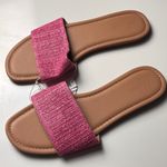 Old Navy Women's Low Heel Slide Sandals Rafia Crafted Polarized Pink Sz 9 NWT Photo 5