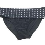 Womens Bikini Bottom Brief Fold Over Polka Dot Black White 2XL Size XXL Photo 0