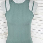 Lululemon  Double Strap Yoga Tank‎ Top Dark Forest Green 6 Ribbed Modal Silk Photo 0