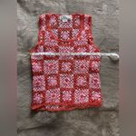DENISE COLLECTION Vintage Crochet Boho Sweater Tank Top Women’s Sz L EUC Red Size L Photo 5