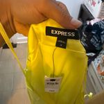 EXPRESS Nwt Lime Green Satin Drape Neck Slip Dress Photo 3