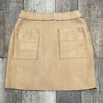 She & Sky Tan Camel Faux Suede Raw Hem Mini Skirt Size Small Photo 1