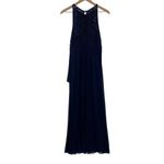 Adrianna Papell Formal Lace Maxi Dress Flowy Chiffon Sleeveless Navy Blue US 2 Photo 1