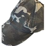 NWOT Camo Hat Criss Cross Back High Ponytail Black Gray Photo 1