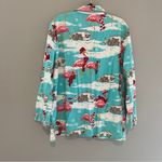 Nick & Nora  Flannel Button Pajama Top Airstream Flamingo Christmas XXL Photo 3