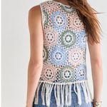 Blue Rain Francesca's Kassandra Crochet Fringe Tank Top Pink Blue Green Large Photo 4