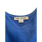 St. John ST.‎ JOHN 3 Piece Blue White Knit Suit Gold Button Jacket Size 8 Skirt Size 14 Photo 10