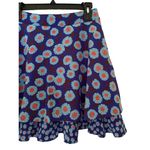 Kate Spade  Tangier Blue Floral Double Layer Silk Skirt Tiered 2 EUC Dressy Mini Photo 1