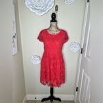 Romeo + Juliet Couture NTM: NWT Coral Crochet Short Sleeve Knee Dress Sz M Photo 1