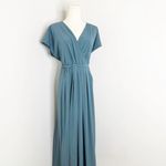 Halara Breezeful V-Neck Short Sleeve Midi Dress – Blue – Size 2X Photo 4