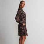 Long Sleeve Burn Out Paisley Mini Dress MULTI COLOR size M Size M Photo 4