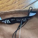 ZARA  100% Cotton One Shoulder Beaded Wrap Blouse Top Tank Brown neutral Sz S Photo 13