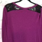 Torrid  LACE INSET SWEATER DARK PURPLE BLACK 2 Photo 7