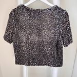 Search For Sanity Faux Fur Sequin Shell Top SZ L Photo 3