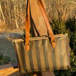 Fendi Authentic Pequin Striped shoulder Tote Bag Photo 2