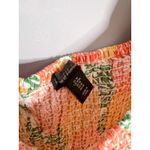 House of Harlow 1960 Dress Linen Floral Smocked Puff Sleeve Mini Dress Medium Orange Photo 3