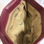 American Vintage Vintage Letisse Soft Leather Clutch Crossbody Wine Red Hinge Opening Purse Photo 5