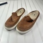UGG  Women’s Brown Leather Slip-On Mules Size 8 Photo 1