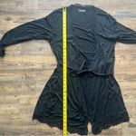 Victoria's Secret  Womens Medium Large Black Lace Trim Robe Belted Loungewear Photo 4