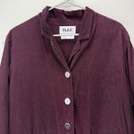 Flax  Burgundy Cotton Button Up Blazer Size SMALL Pockets Photo 3
